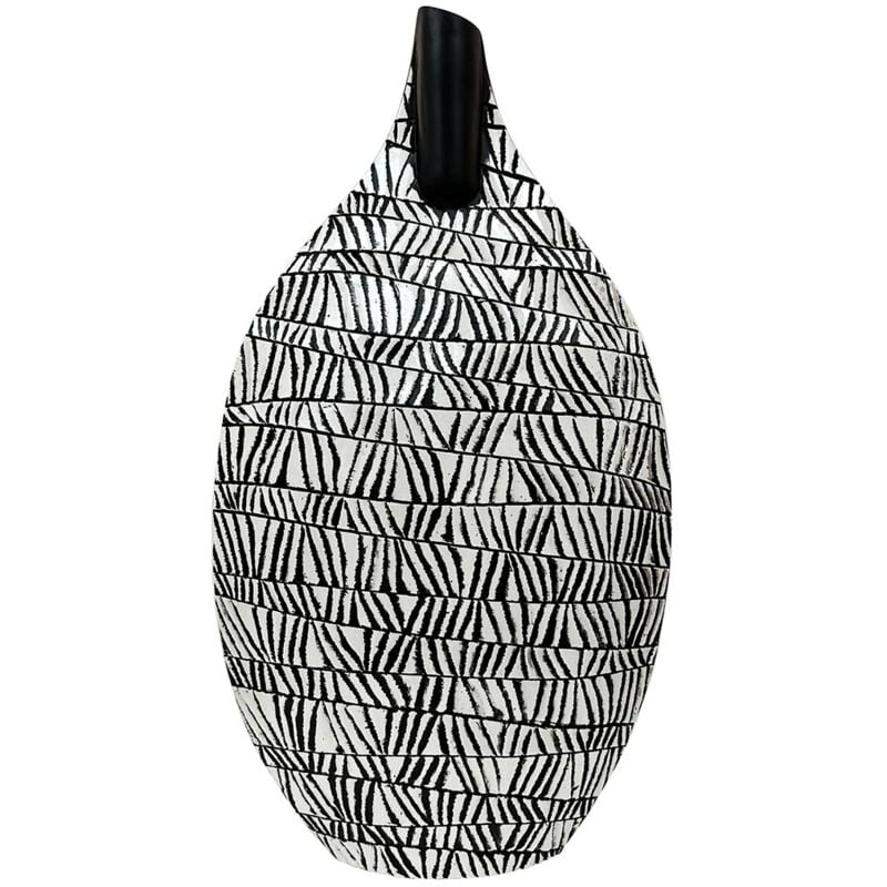 Black & White Patterned Vase - Large