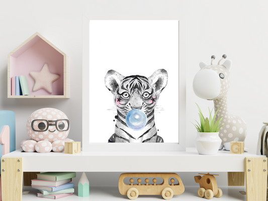 Watercolour Bubble Baby Tiger