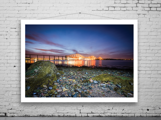 Forth Rail Bridge Glowing Red