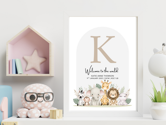 Newborn Baby Animal Personalised