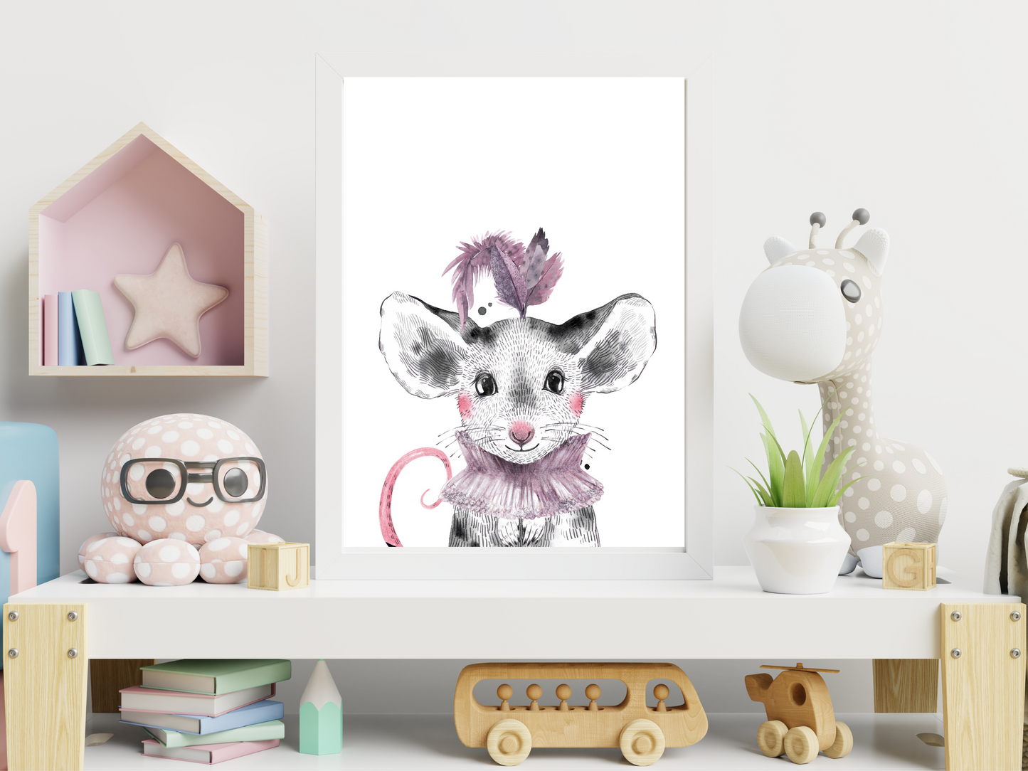 Watercolour Party Mouse