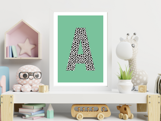 Green Initial Personalised Print