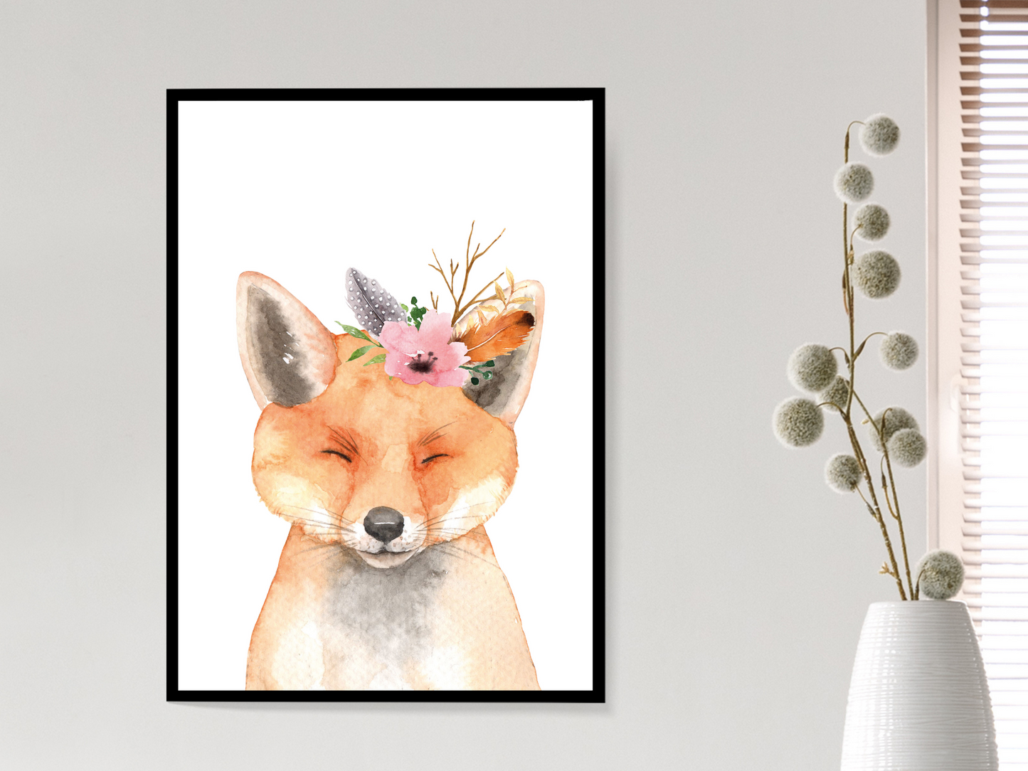 Floral Woodland Fox