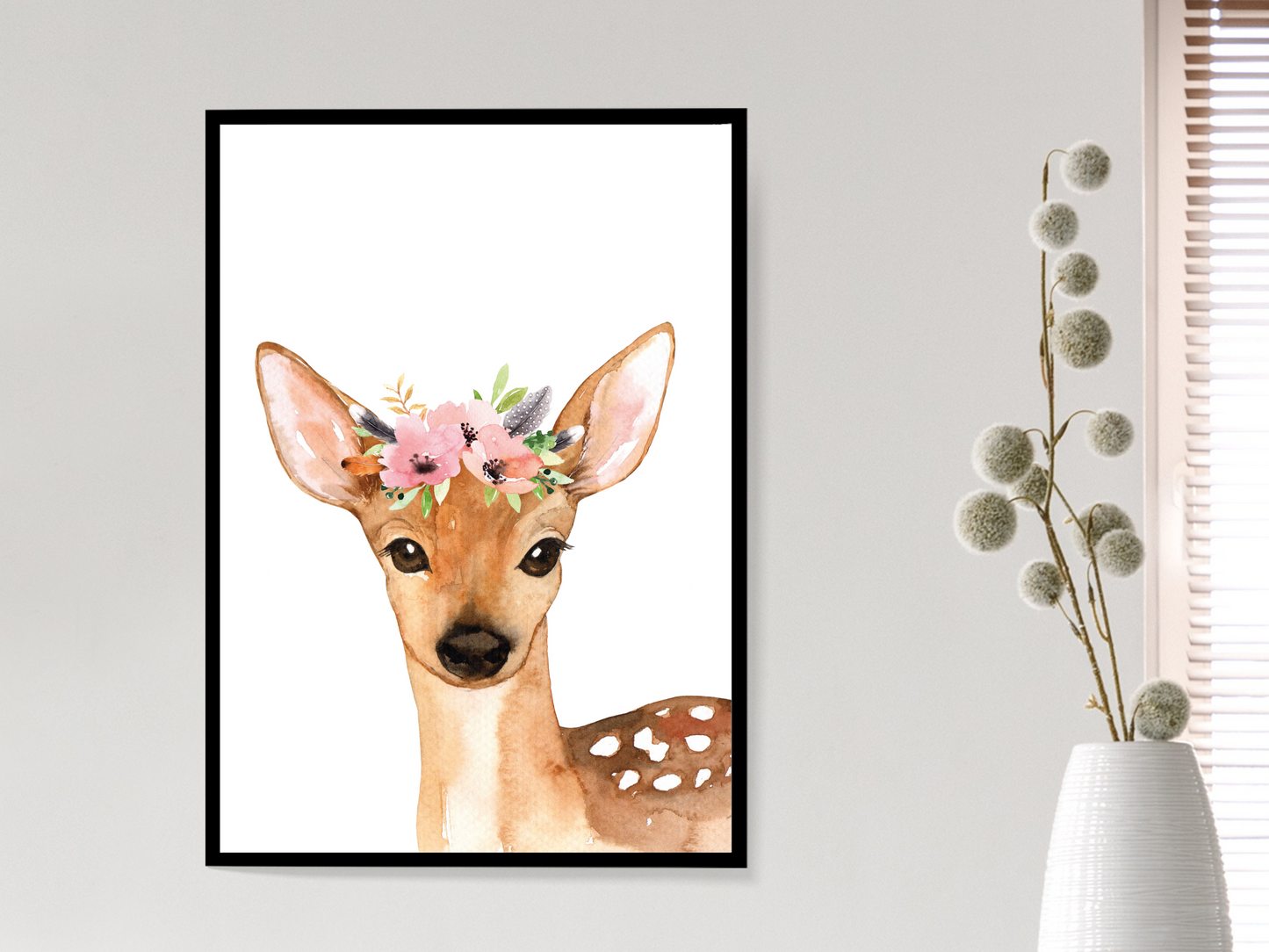 Floral Woodland Deer