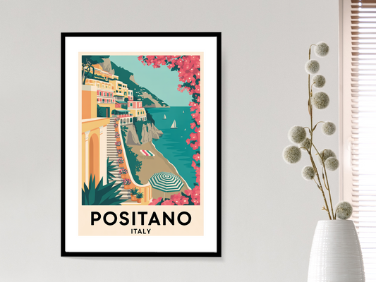 Positano Travel Poster | Vintage Wall Print