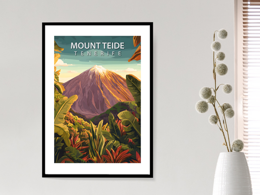 Mount Teide Tenerife Travel Poster | Vintage Wall Print