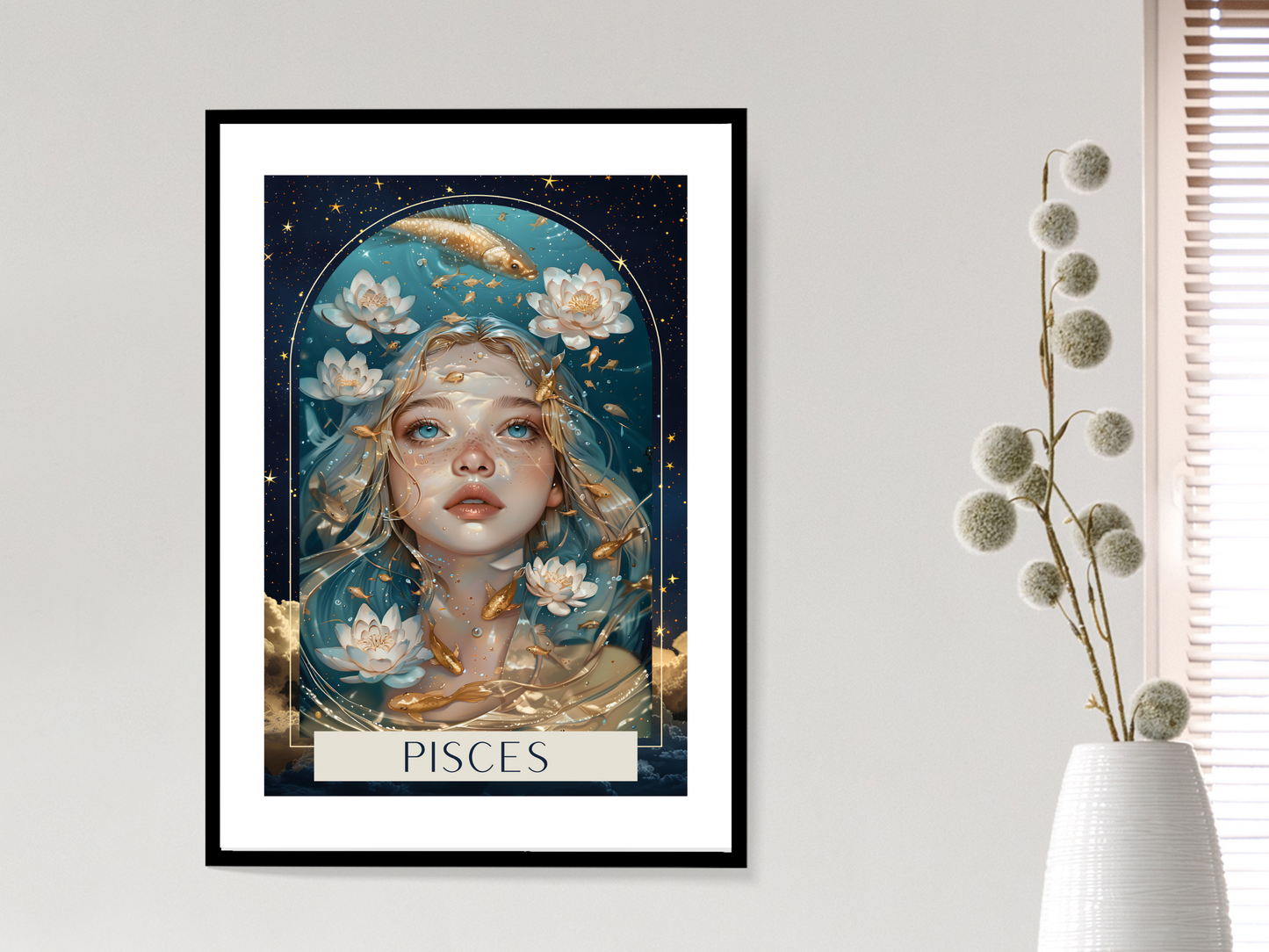 Pisces Zodiac Tarot Print | Astrology Poster