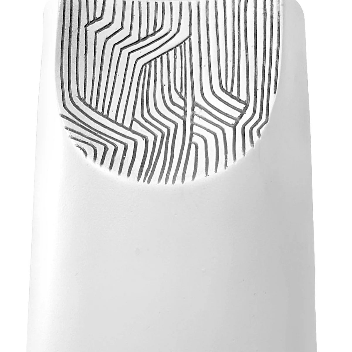 White & Grey Sculptured Vase - Large