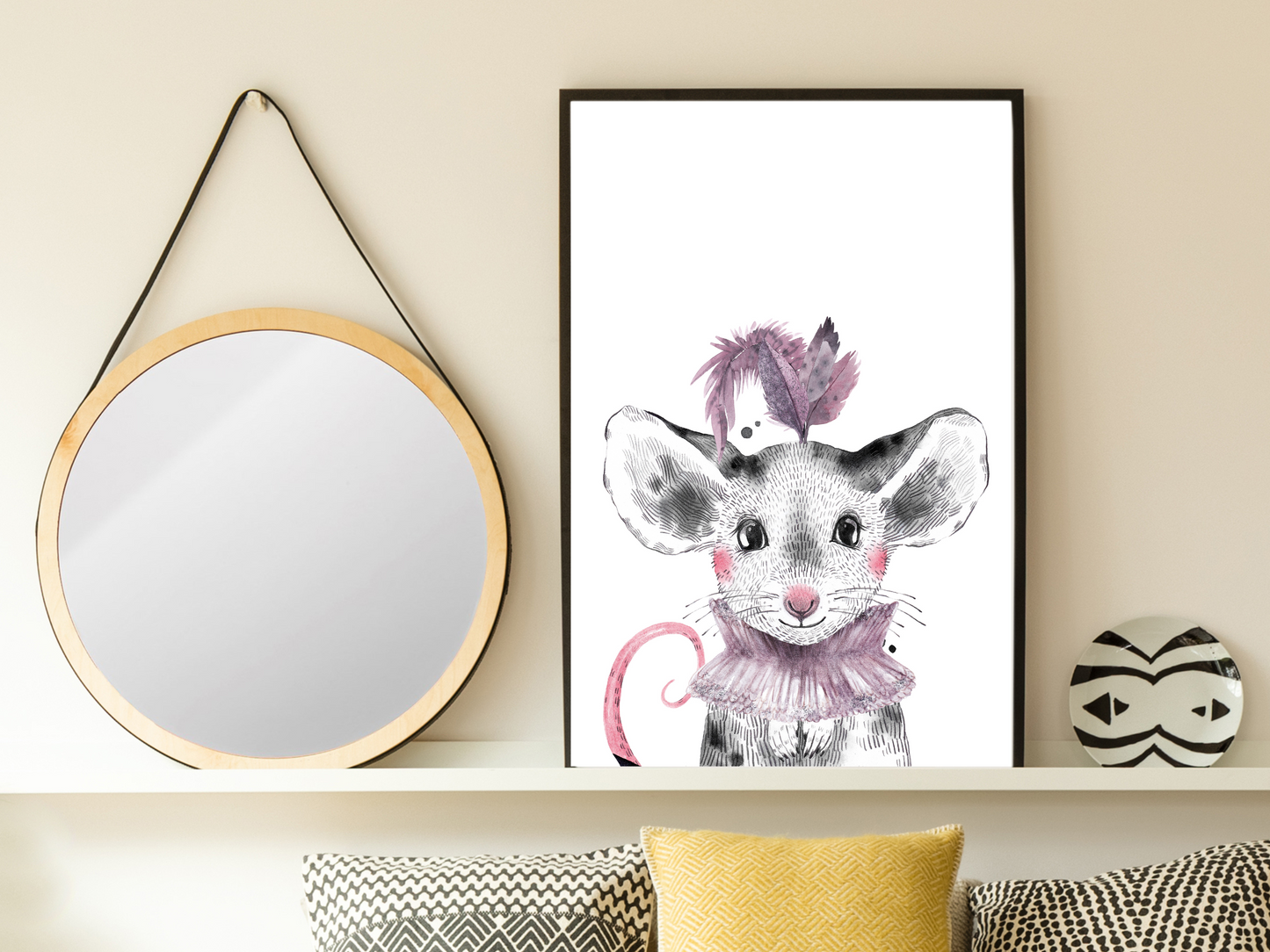 Watercolour Party Mouse
