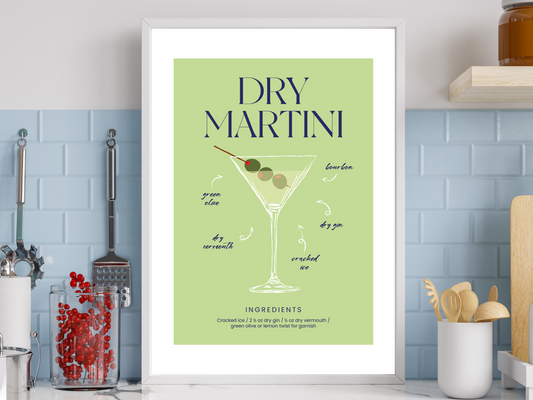 Dry Martini Green Cocktail