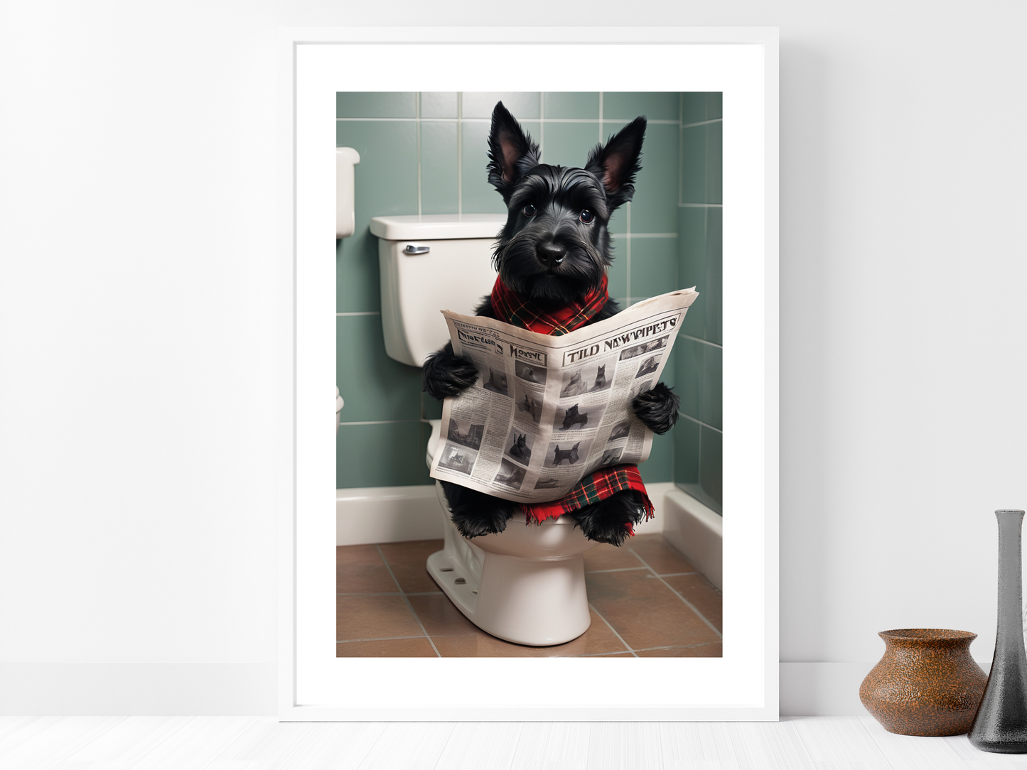 Scottie Dog on Toilet