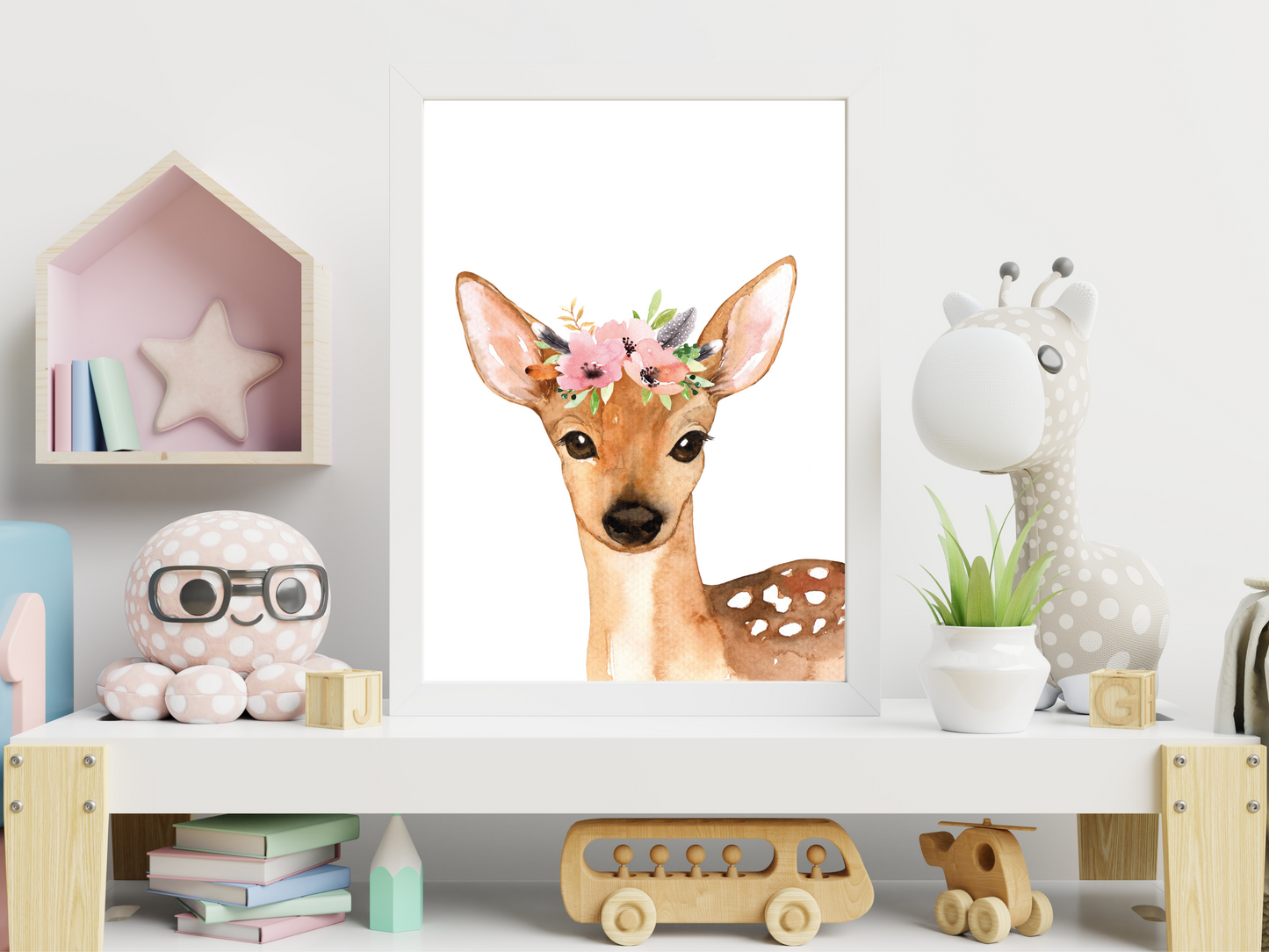 Floral Woodland Deer