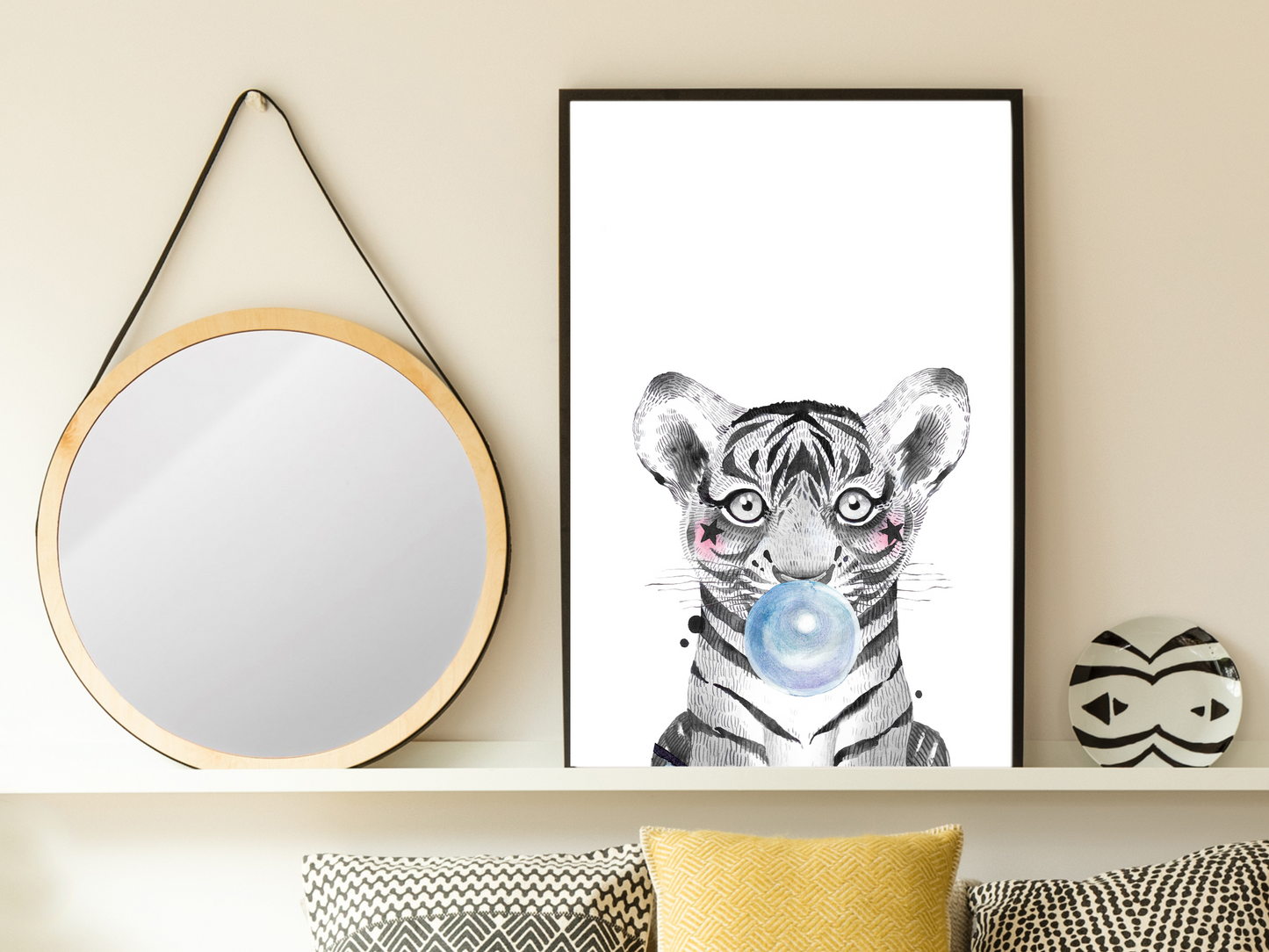Watercolour Bubble Baby Tiger