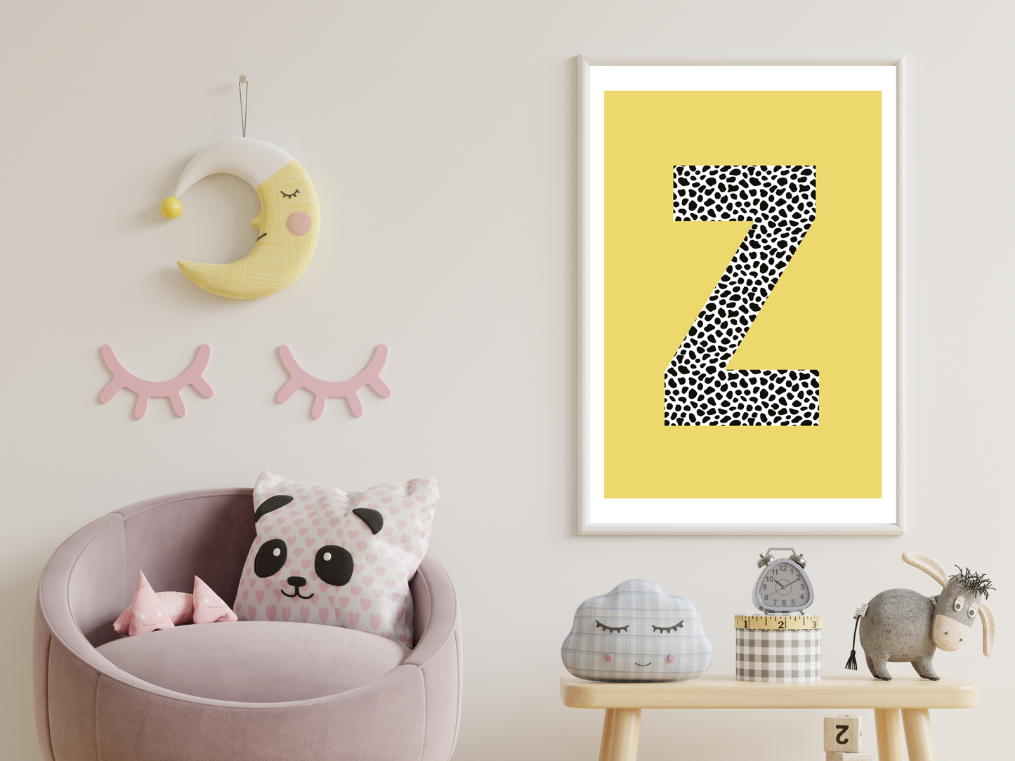 Yellow Initial Personalised Print