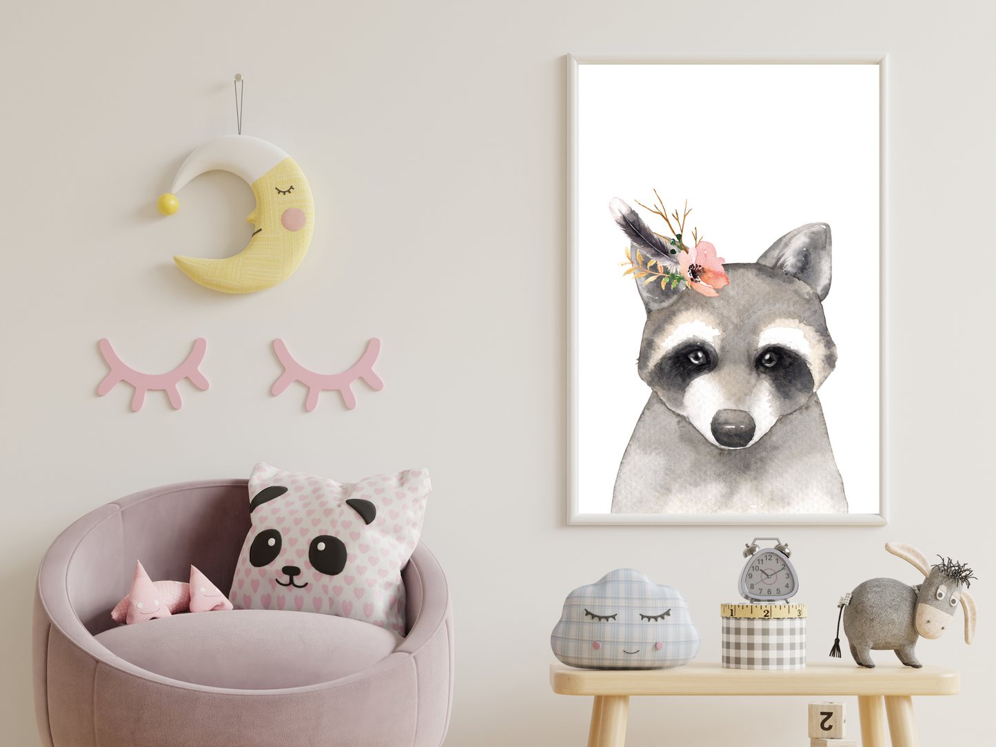 Floral Woodland Raccoon