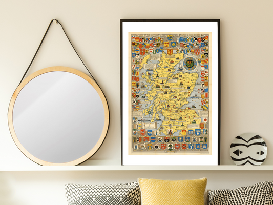 Historical Map Of Scotland Print | Vintage Poster