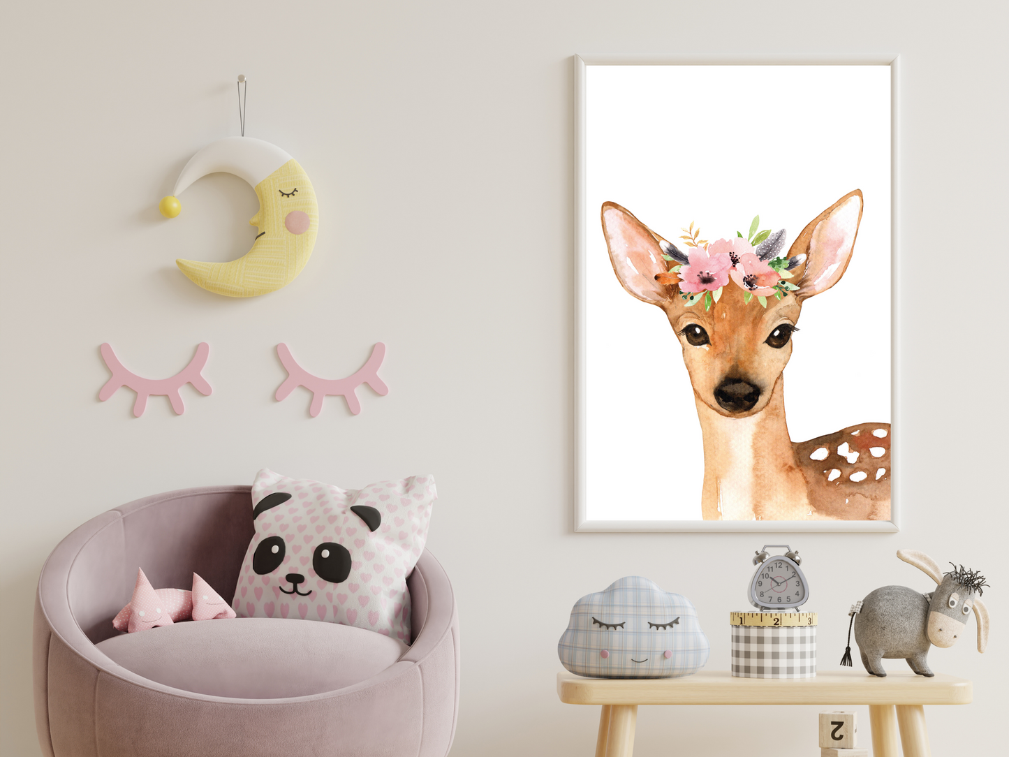 Floral Woodland Deer
