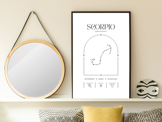 Scorpio Zodiac Print | Minimalist Astrology Poster