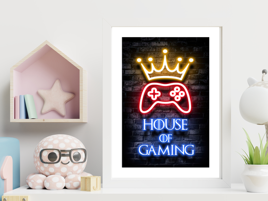 House Of Gaming | Neon Gaming Art