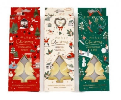 Christmas Scene Scented Tealights (Pack of 10)