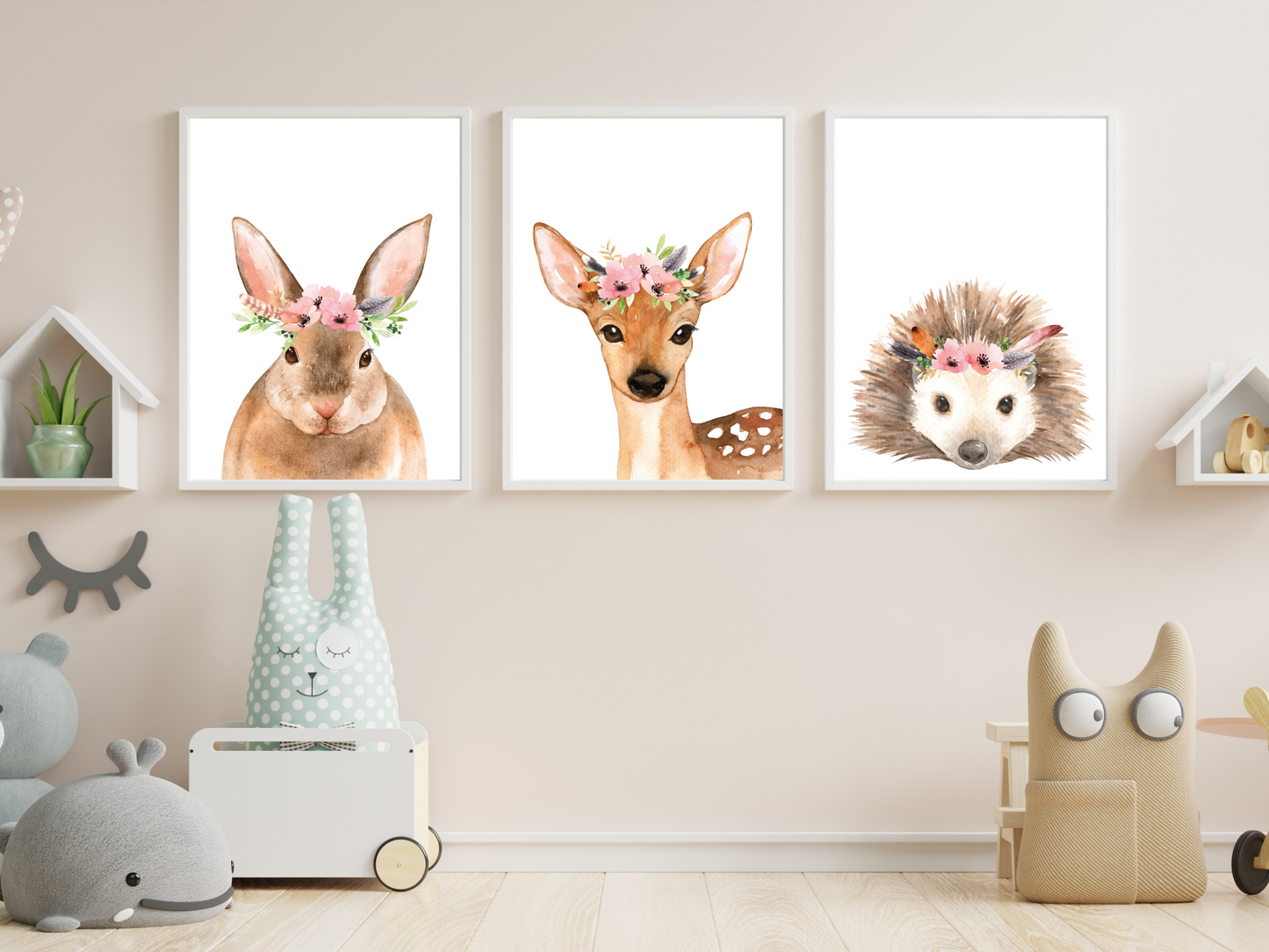 Floral Woodland Deer