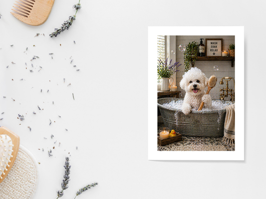 Bichon Frise Dog In Bath