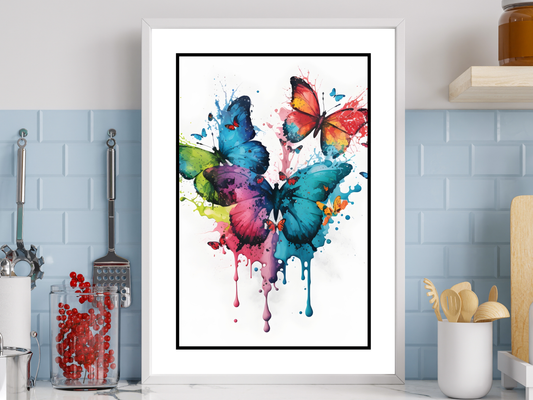 Watercolour Butterfly Family Art