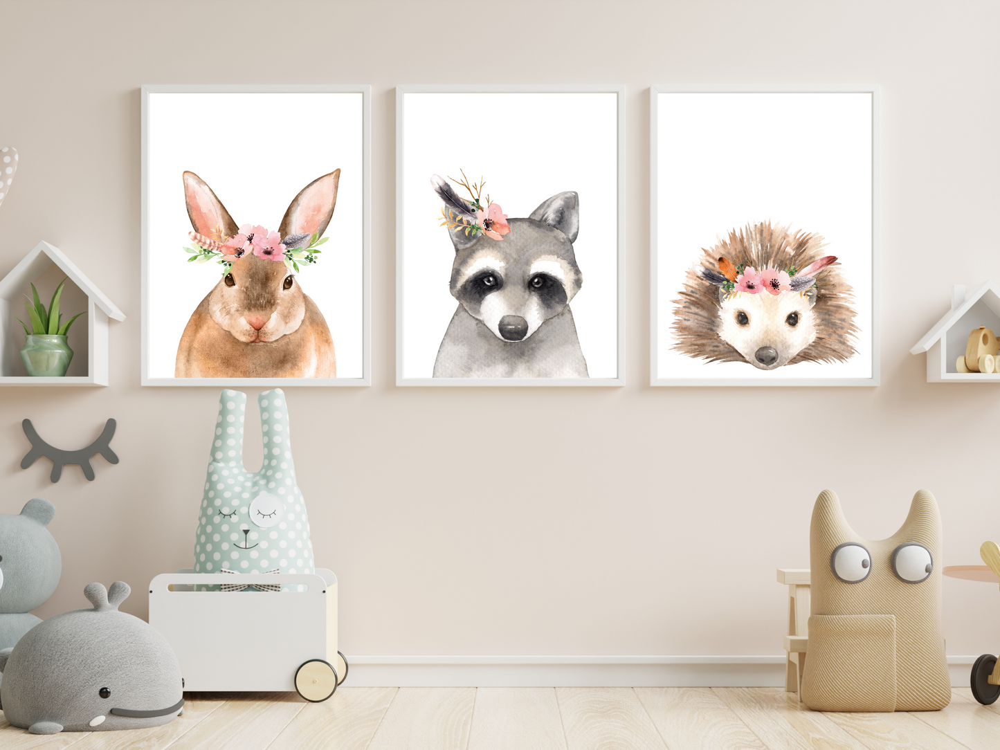 Floral Woodland Raccoon