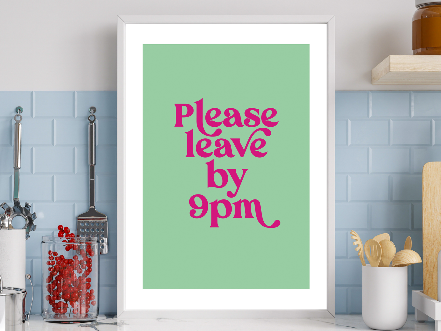 Please Leave by 9pm Green & Pink | Funky