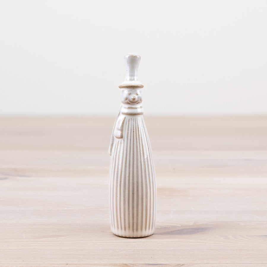Reactive Glaze White Snowman Ornament