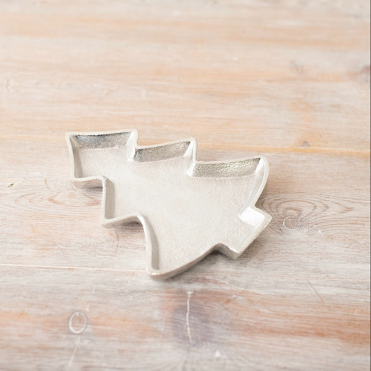 Christmas Tree Dish - Silver Tone