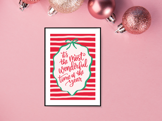 It's The Most Wonderful Time Of The Year Print | Festive Holiday Poster