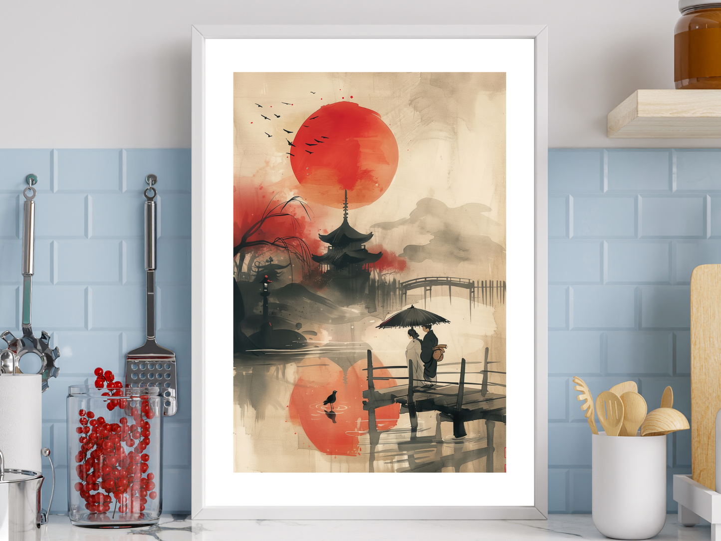 Japan Watercolour Print | Asian Landscape Poster