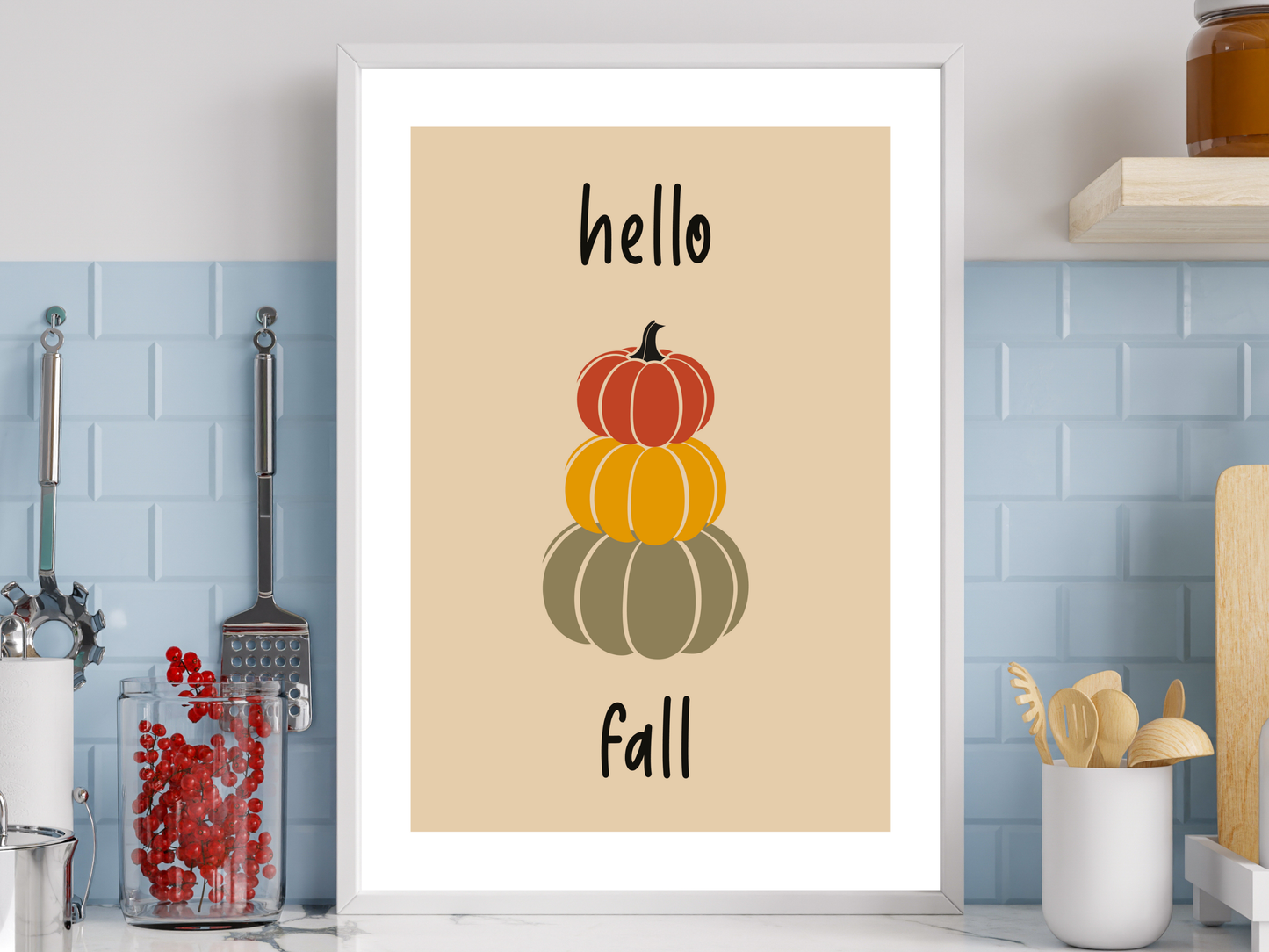 Hello Fall Autumn Print | Seasonal Wall Art