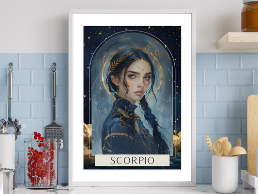 Scorpio Zodiac Tarot Print | Astrology Poster