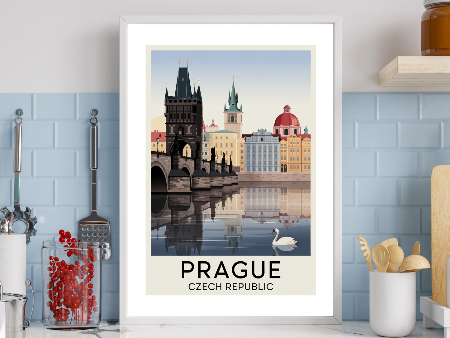 Prague Travel Poster | Vintage Wall Print
