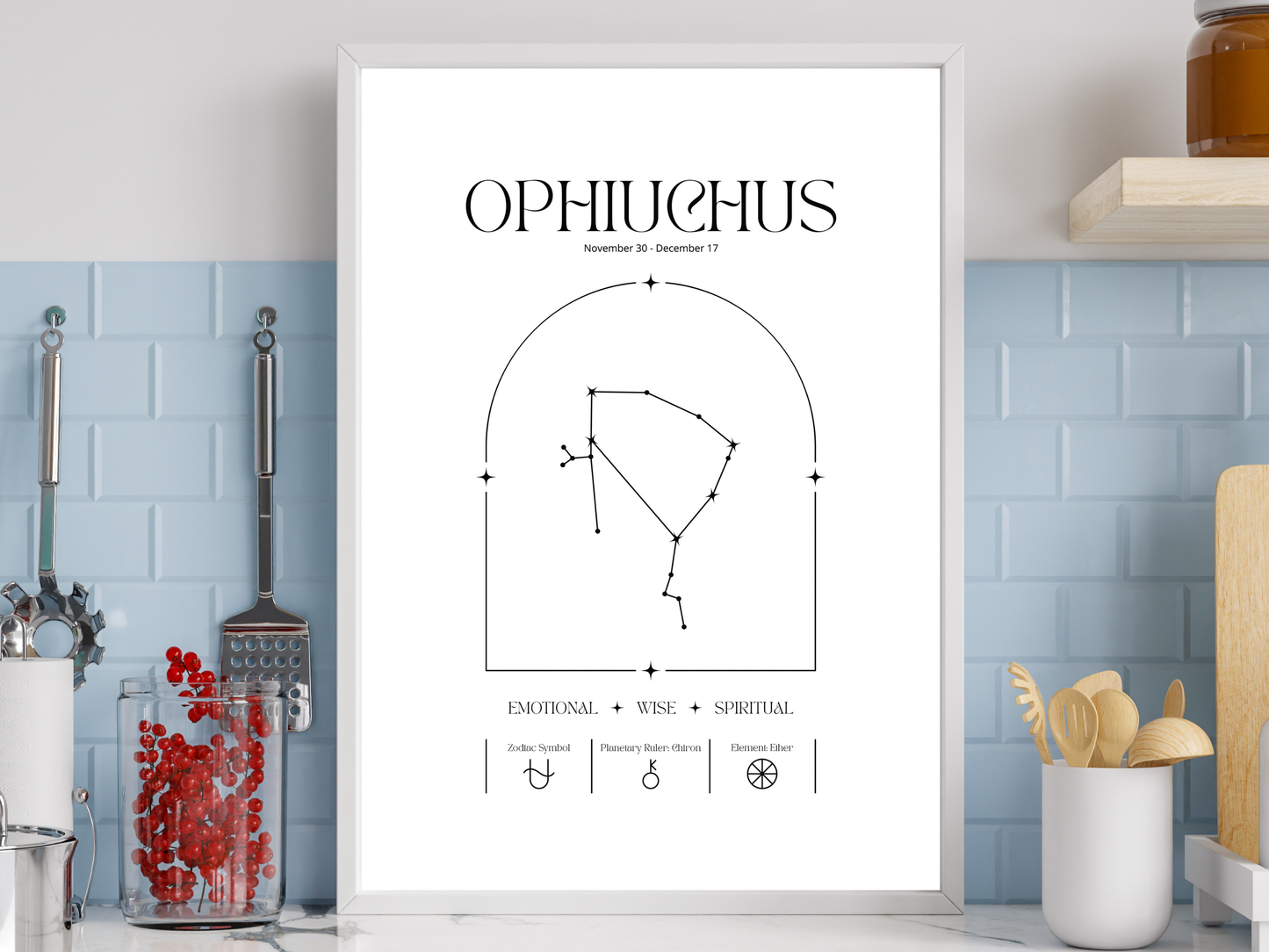 Ophiuchus Zodiac Print | Minimalist Astrology Poster