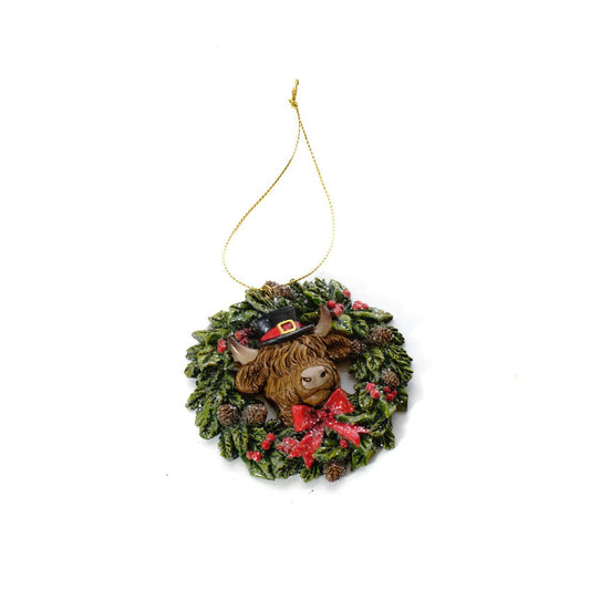Highland Cow Hanging Resin Decoration