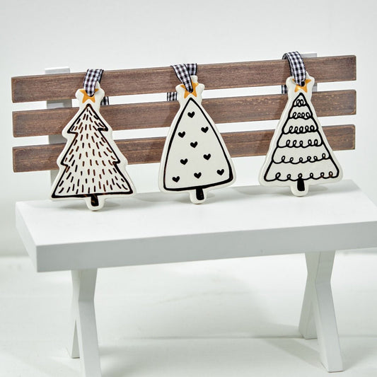 Black & White Ceramic Tree Hanger