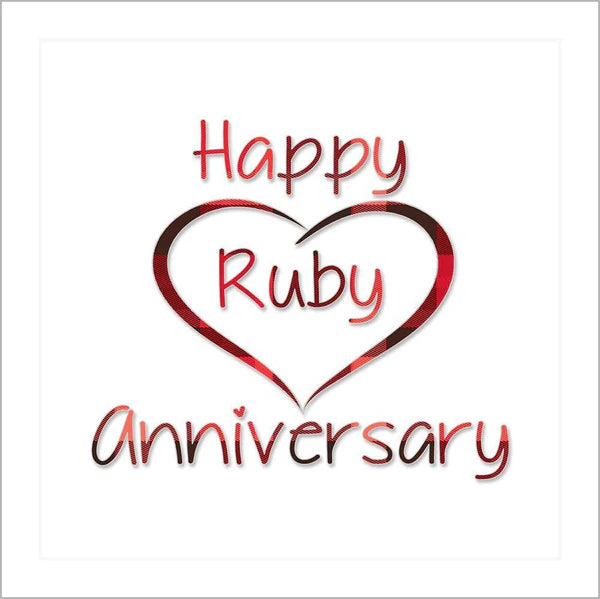 Happy Ruby Anniversary Tartan Card