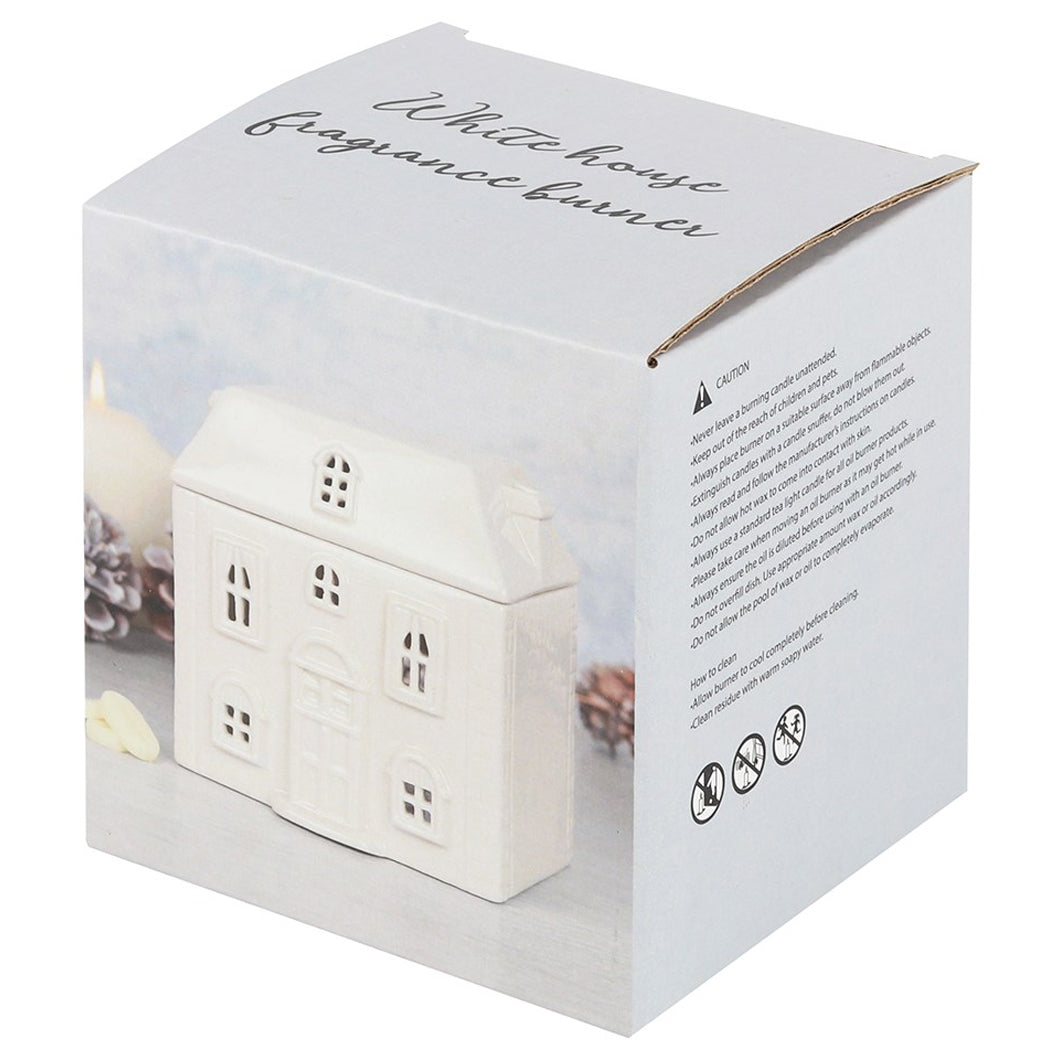 White Ceramic House Oil Burner