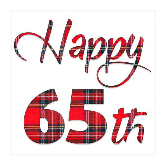 Happy 65th Birthday Red Tartan Cardv