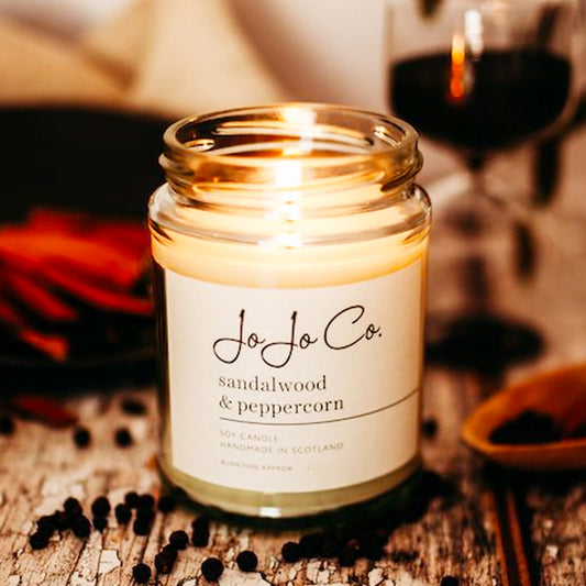 JoJo Co. Sandalwood & Peppercorn Luxury Candle