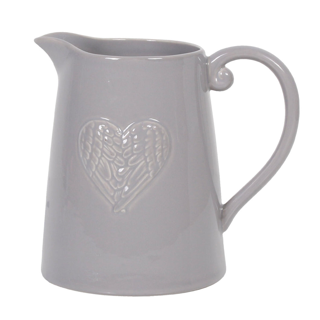 Grey Jug with Embossed Angel Wings