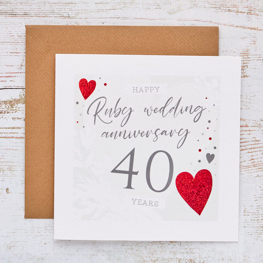 Ruby Wedding Anniversary Card