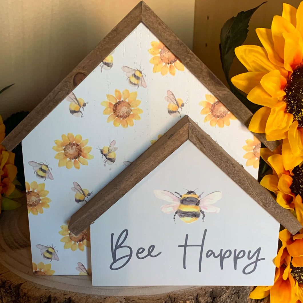 Sunflower Bee Double House Block