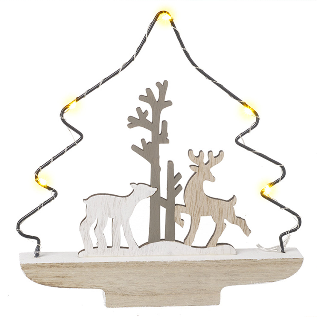 Reindeer Scene LED Tree