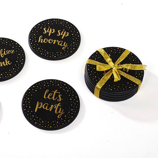 Black & Gold Celebration Coasters