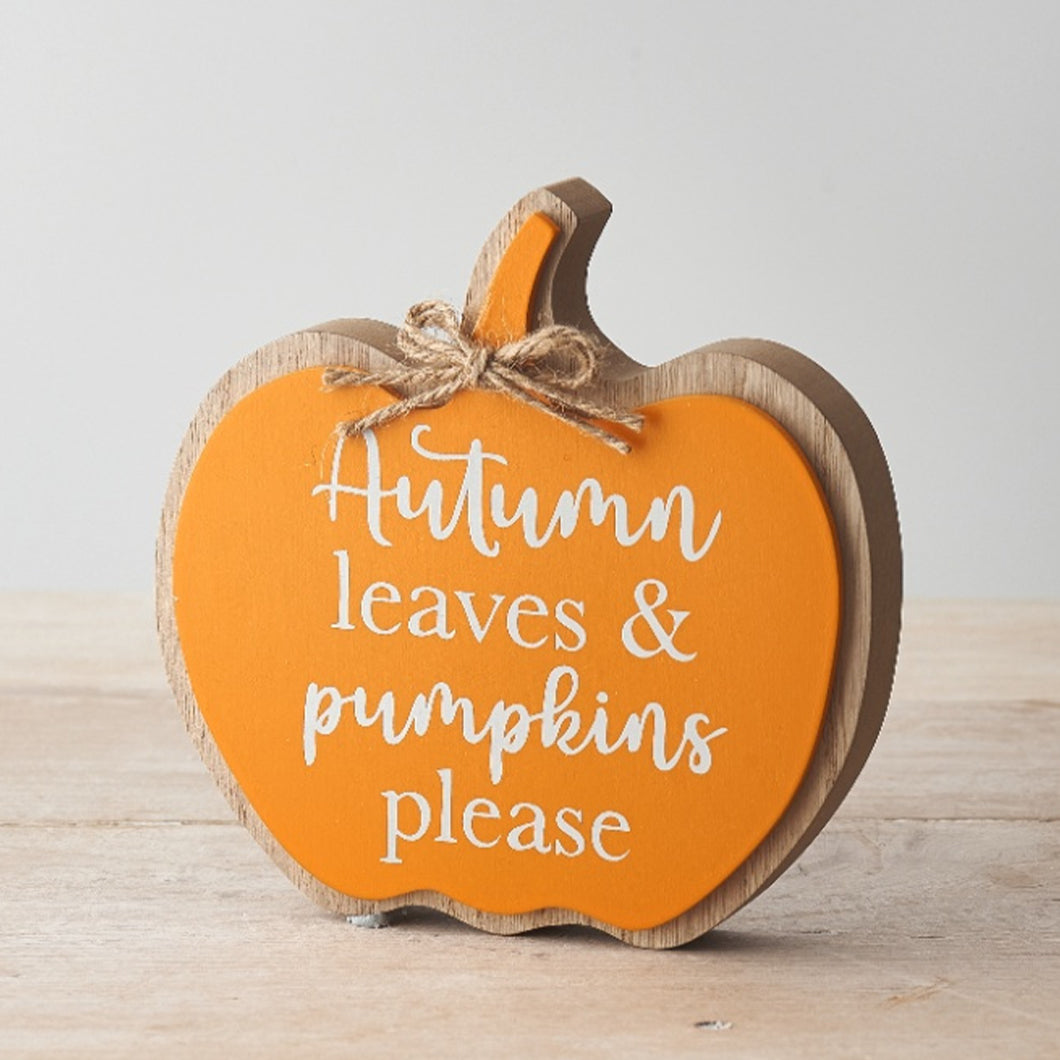 Autumn Leaves Block Sign