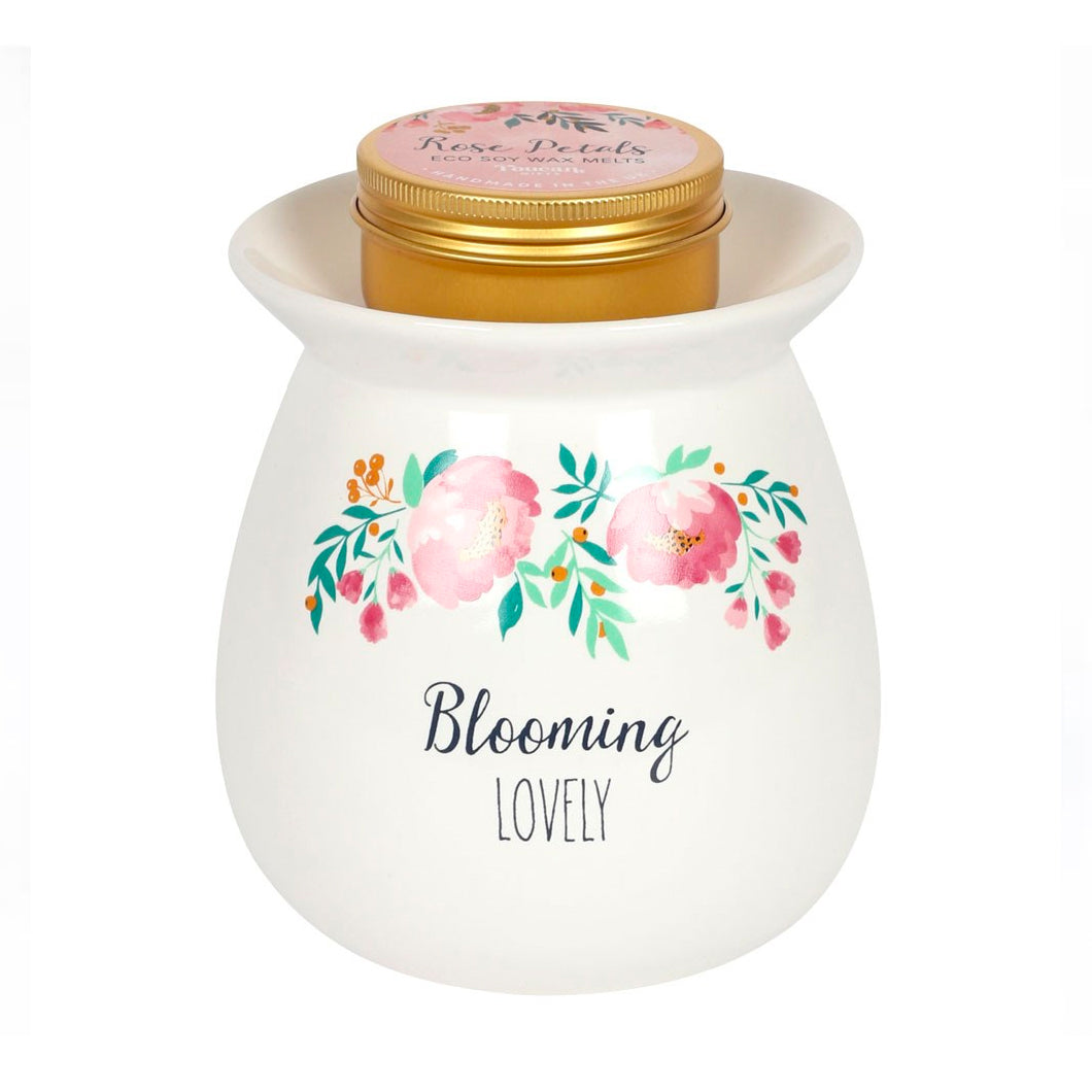 Floral Wax Melt Burner Gift Set